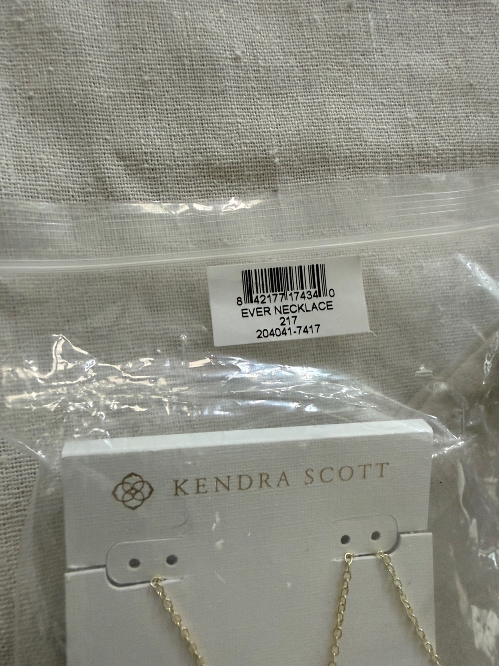 Kendra Scott Gold Chain Necklace with White Stone - Picture 2 of 4